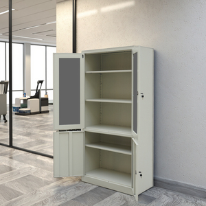 Armoire de rangement métallique au design moderne avec porte vitrée mobile pour bureau, atelier, entrepôt, chambre, salle de sport, hôtel, cuisine - Product Image 3