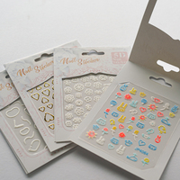 Autocollants pour ongles naturels, autocollants pour ongles colorés, 1 feuille par paquet, film découpé à la main, autocollants pour carnet