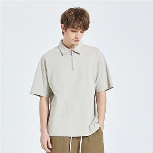 Verano nuevo diseño Unisex algodón poliéster moda Polo manga corta Camiseta Casual puló<span class=keywords><strong>ver</strong></span> media cremallera camisetas de hombre - Product Image 1