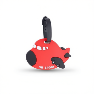 Étiquette à bagages HB Sport, design avion rouge, 12 cm, accessoire de voyage - Product Image 1