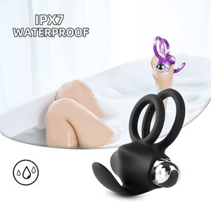 Heetverkopende siliconen oplaadbare 10-vibratie vibrerende cockring voor mannen, seksspeeltje, penisring - Product Image 5