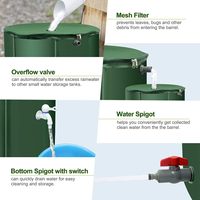 Réservoir d'eau liquide en PVC pliable de jardin robuste Bâche en PVC pliable portable Baril de pluie Regentonne