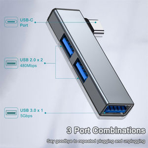 <span class=keywords><strong>USB</strong></span> C a <span class=keywords><strong>USB</strong></span> 3.0 HUB <span class=keywords><strong>2.0</strong></span> in alluminio 3 porta tipo-C portatile <span class=keywords><strong>USB</strong></span> estensione USB3.0 USB2.0 HUB di espansione per PC portatile - Product Image 3