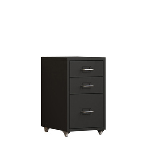 Archivador Metálico de 3 Cajones <span class=keywords><strong>con</strong></span> <span class=keywords><strong>Ruedas</strong></span>, Archivador Rodante de Acero <span class=keywords><strong>para</strong></span> Oficina en Casa, Mueble Lateral Metálico Moderno, Mueble Comercial - Product Image 2