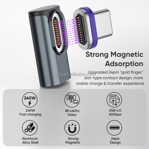 Bộ chuyển đổi từ tính 24Pin 240W | Bộ chuyển đổi máy tính xách tay điện thoại hình chữ L 8K 60Hz 40gbps với đầu USB-C & IOS & Micro USB - Product Image 2