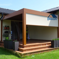 Pergola de jardin Gazebo Toit à persiennes motorisé 3x3m 3x4m 3x5m 4x4m 5x3m 6x4m Pergola d'extérieur en aluminium bioclimatique étanche