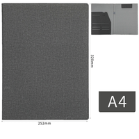 Vente en gros de sacs à documents A4 pour hommes en cuir PU lisse noir pour la conférence classeur en PP pour présentations