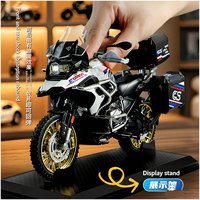 Nouvelle moto miniature modèle 1/10 BWM GS1250 ADV en alliage, jouet de simulation avec son et lumière, direction de la roue avant, pour garçons