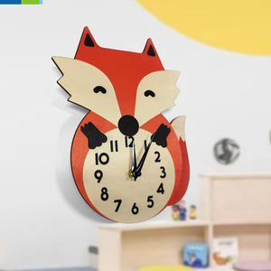 Orologio <span class=keywords><strong>da</strong></span> 12 pollici personalizzato per bambini <span class=keywords><strong>con</strong></span> simpatici animali al quarzo orologio a pendolo <span class=keywords><strong>da</strong></span> <span class=keywords><strong>parete</strong></span> <span class=keywords><strong>con</strong></span> ago in legno per soggiorno - Product Image 4
