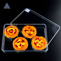 Boîtes en plastique transparentes de qualité alimentaire, écologiques, pour sushis, sucre, cosmétiques, emballage, capacité 680 ml, logo personnalisé, stock d'usine