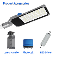 Lampadaire LED extérieur étanche en alliage d'aluminium 100W 150W 200W IP66, éclairage public personnalisé pour routes et parkings