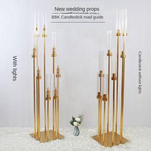 European Metal New <b>Wedding</b> <b>Props</b> Iron Plating Gold Road Lead Runway Welcome Area Window Decoration Pieces High Candlestick - Product Image 2