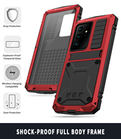 Kuat untuk S21 Ultra/S21 + Plus TPU + PC IP68 tahan air tahan guncangan Strip casing berdiri dengan pengisian daya nirkabel dan tali