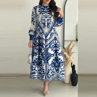 Robe plissée Miyake longue décontractée vintage ample en gros dernière collection robe plissée ample imprimée grande taille
