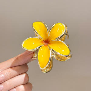 مشابك شعر معدنية أنيقة على شكل زهرة من YJL، تصميم عصري وجذاب، مناسبة للعطلات والصيف، 8 سم، مشابك شعر للفتيات - Product Image 5