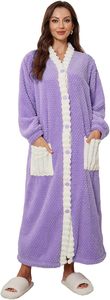 Spedizione Gratuita: Vestaglia Kimono Lunga in <span class=keywords><strong>Pile</strong></span> per <span class=keywords><strong>Donna</strong></span> <span class=keywords><strong>con</strong></span> Tasche e <span class=keywords><strong>Bottoni</strong></span>, Camicia da Notte Personalizzata - Product Image 5