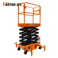 FASTERLIFT FL Mini-élévateur à ciseaux électrique portable 3m-5m autopropulsé avec pieds pliants en acier allié, empattement de 1050 mm