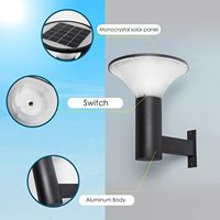 Lampe solaire murale extérieure étanche XIUBEN, lumière LED solaire ronde pour clôture, jardin, véranda, cour, éclairage mural