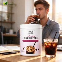 Boost d'énergie, concentration, vigilance mentale, café glacé instantané en poudre 500g, 2 doses