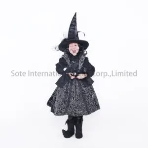 SOTE 2024 New Arrival Halloween Witch Horror Dolls Creative witch with blinking Eyes Holiday Gifts Yard Decorations