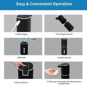 USB充電式自動発泡石鹸ディスペンサーウォールマウントタッチレス液体石鹸ディスペンサー家庭用およびホテル用 - Product Image 5