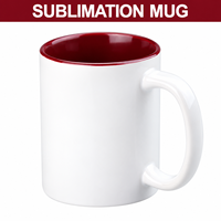 Mug à café en céramique vierge de 11 oz avec intérieur coloré et poignée, personnalisable avec logo, idéal pour promotion, prix usine