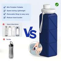 Botellas de Agua Plegables para Viaje, Ecológicas, Personalizables, de Silicona, Plegables, Portátiles, Ligeras, Reutilizables, a Prueba de Fugas