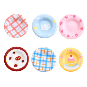 1:12 Miniatur Dekorasi Rumah Boneka Aksesori Peralatan Makan Miniatur Dapur Piring Resin Mini untuk Aksesori Rumah Boneka Bermain Peran - Product Image 5