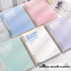 High Aesthetic Large A5 Diary Notebook for High School College Students Fresh Detachable Loose Leaf Grid Blank <b>Journal</b> Optimized - Product Image 4