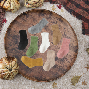 Calcetines de algodón coreanos cálidos y transpirables para bebés y niños pequeños, de colores sólidos, tejidos, estilo tripulación, ¡los más vendidos! - Product Image 3