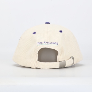 Casquette de baseball personnalisable à cinq panneaux en sergé et velours côtelé, non structurée, style Dad Hat, visière courbée, broderie bicolore, réglable, prix de gros - Product Image 5