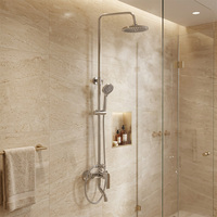 Mitigeur de douche en laiton chromé pour eau chaude et froide, ensemble de robinetterie de douche à poignée unique avec douchette à main