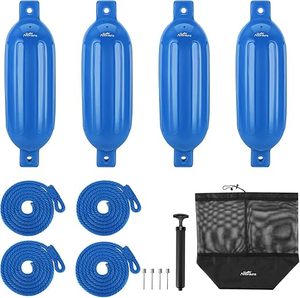 Bootfender 4-pack bootbumpers met 4 touwen, bootbumpers voor pontonbootfenders opblaasbaar - Product Image 5
