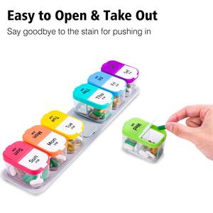 热卖大容量每周药盒14天上午下午收纳器方便日常生活塑料药片收纳盒 - Product Image 5