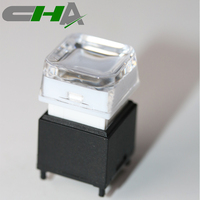 Interrupteur à bouton-poussoir CHA avec anneau LED, série C303, mini interrupteur à bouton-poussoir LED avec capuchon carré