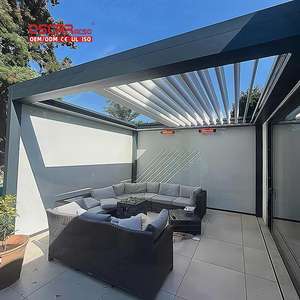 Pérgola Retráctil de Aluminio con Rejilla de 4x6, con Listones Ajustables y Protección Solar para Patio, Jardín o <span class=keywords><strong>Terraza</strong></span> - Product Image 1