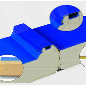 100mm d'épaisseur en acier galvanisé toit <span class=keywords><strong>mur</strong></span> panneau sandwich entrepôt isolation portes fenêtres profils panneau sandwich en Pu - Product Image 4