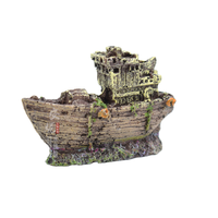 Mini décoration d'aquarium écologique en forme de navire pirate en ruine, aménagement paysager d'aquarium, simulation de navire, navire coulé pour petits aquariums