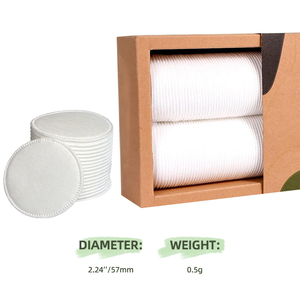 200 tampons de coton cosmétiques ronds jetables super doux à 3 couches, haute absorption, 5,8 cm, logo personnalisé, <span class=keywords><strong>démaquillant</strong></span> - Product Image 5