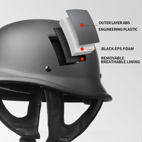 Offre Spéciale Unisexe Rétro ABS Moto Demi Visage Casque Vintage Motocross Moto Gear Allemagne Style AD Usine En Gros