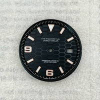 Cadran de montre lumineux vert de 33.8mm, pour mouvement automatique NH35, pièce modifiée