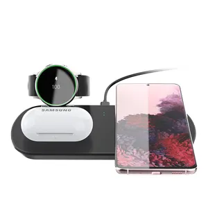 New Portable Multifunction 3 in 1 Wireless Charger Station Special for Samsung Galaxy watch/earphone/Qi mobile phone Free Logo