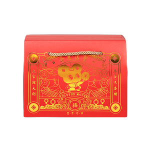 Custom cardboard packaging paper gift box with rope handle
