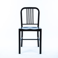 Chaise de salle à manger tout métal anti-rouille pour la maison et le jardin, chaise en métal thermolaqué pour patio extérieur et salle à manger intérieure