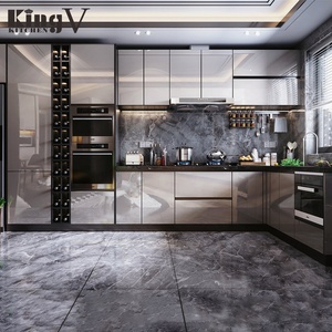 Gabinete de cocina KINGV, paquete plano, Mdf, melamina, para colgar en la pared, diseño de cocina en Pakistán, diseño de interiores moderno de China, cabina de cocina - Product Image 4