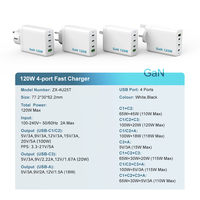 Super chargeur 120w Gan multiport 100w PD3.0 PPS Usb C chargeur mural 110w Mobeli téléphone universel 120W chargeur Type C charge rapide
