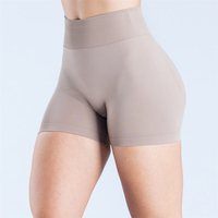 Shorts de yoga taille haute élastique, couleur unie, 4,5 pouces, effet froncé fessier, sans couture, extensible dans quatre directions, pour femme, gym, fitness, entraînement, cyclisme