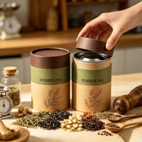 Emballage en tube de papier kraft biodégradable écologique, scellable, de qualité alimentaire, boîte cylindrique pour épices, assaisonnements, poudres, compléments alimentaires