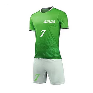 Customized Sublimation Soccer Uniform Green Color Jersey And Short Adult Team Soccer Kit For Sale