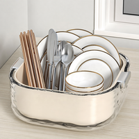 Ensemble de paniers égouttoirs ondulés double couche en plastique et aluminium avec larges poignées, réutilisables, compatibles lave-vaisselle, pour fruits et légumes